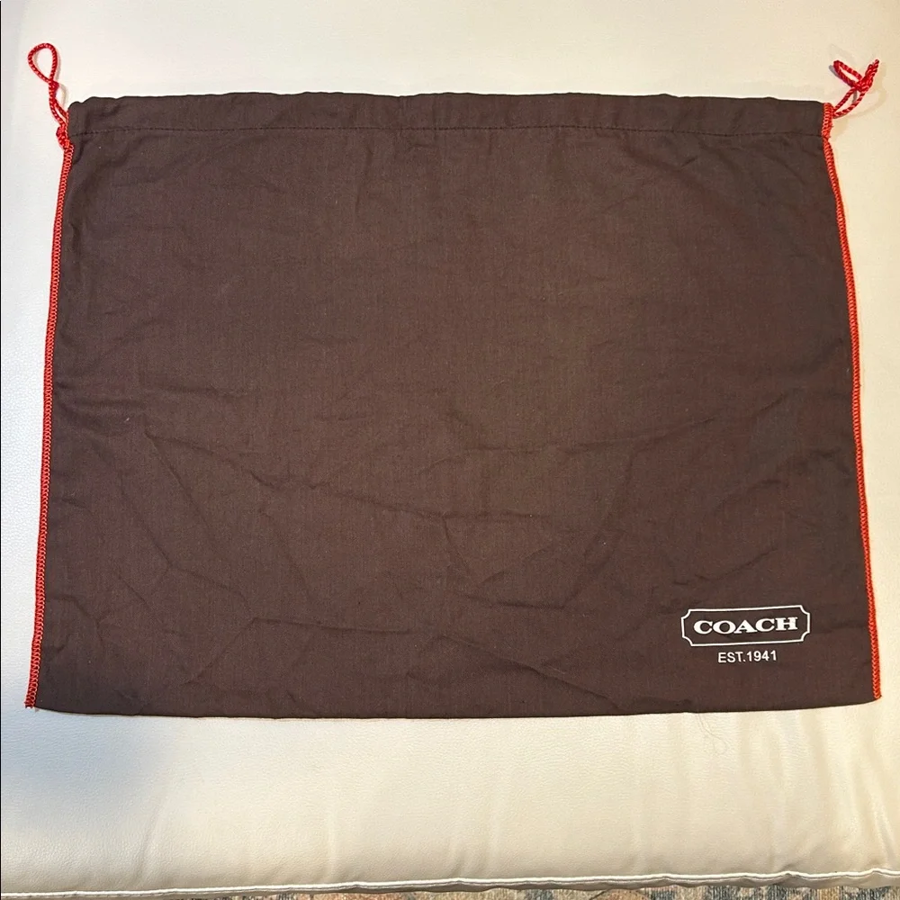 Coach Vintage Brown Dust Bag with Red Trim